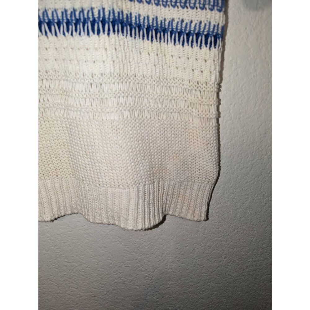 Current‎ Elliott The Mixed Stitch Stripe Half-Sleeve Sweater Blue Horizon Size 0 - Picture 9 of 16